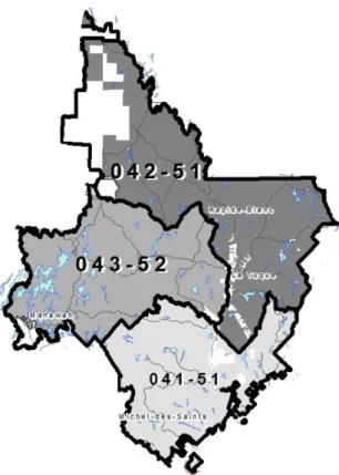 Figure 3.4: Management units in Quebec used for experimentations 