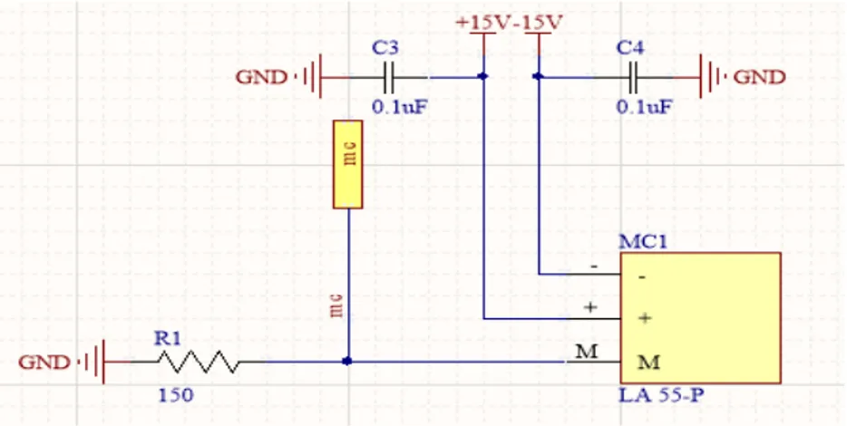 Figure 3.10 – Vue d’un canal du PCB des capteurs de courant