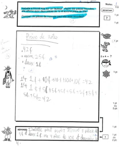 Figure 11: Résolution d’un élève de 4 e  année du primaire (février 2013) dans une classe où l’on enseigne la méthode « Vers  une démarche stratégique » (1999) 
