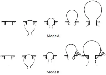 Figure 1.6 – Les différents modes de croissance de bulle selon Chesters