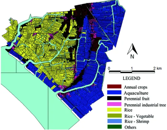 Fig. 1. Land-use map of Binh Thanh in 2005. source: department of environmental and natural resources of Ben Tre province, Vietnam.