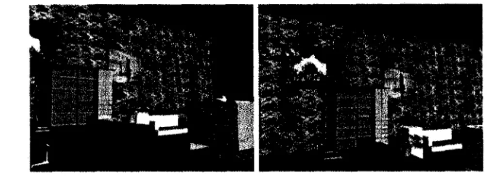 Fig. 3. Frames from the three-motion synthetic sequence at time t = 0 and t = 14.  5 Performance Evaluation 