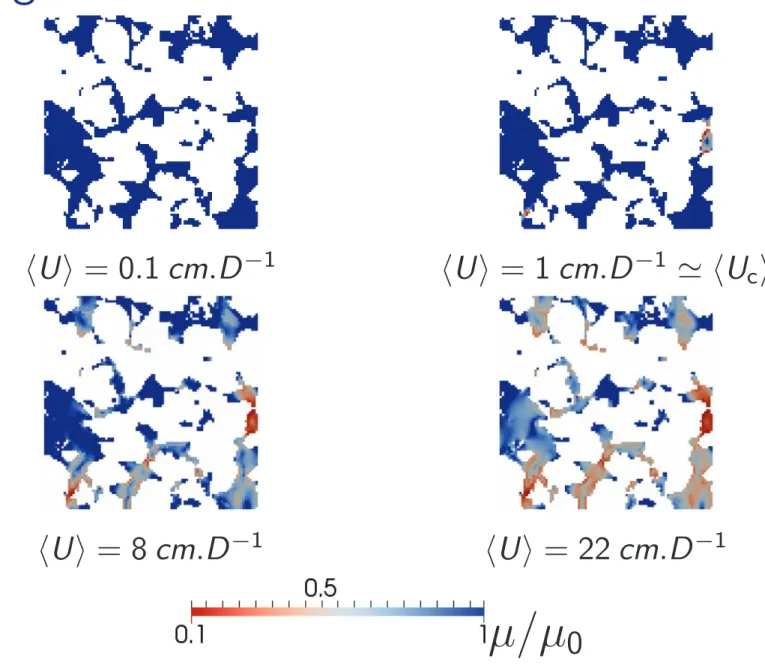 Fig : Viscosity fields at different flow regime for C1 case.