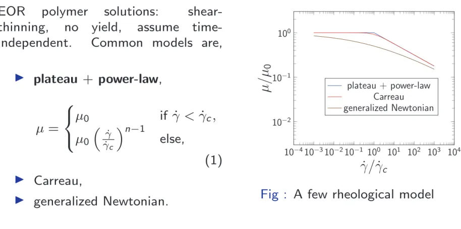 Fig : A few rheological model Refs: [Bird and Carreau, 1968; Savins, 1969; Collyer, 1973]