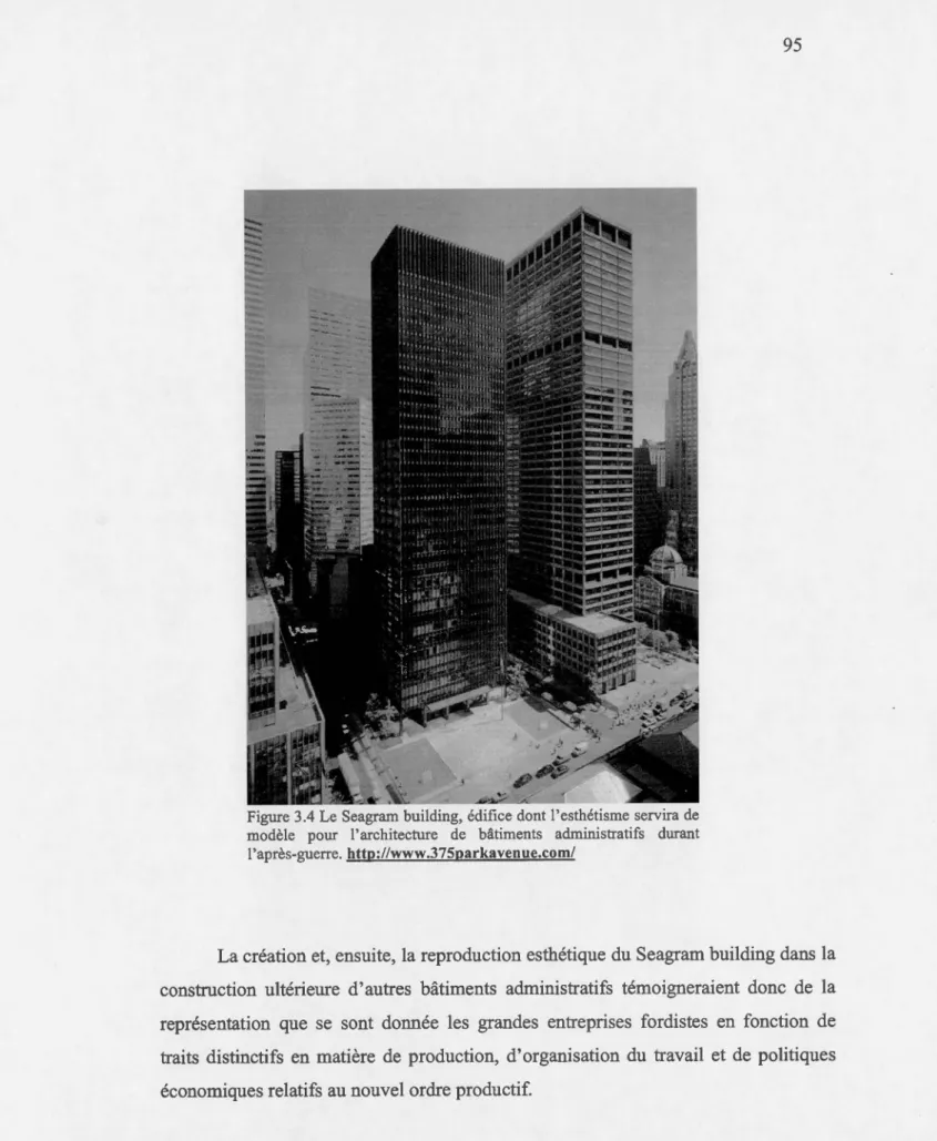 Figure 3.4 Le Seagram  building,  édifice dont  l'esthétisme servira de  modèle  pour  1  'architecture  de  bâtiments  administratifs  du ra nt  l'après-guerre