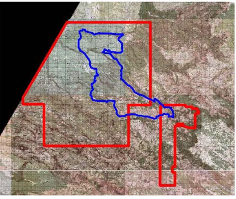 Figure 4.1  Situation de la zone d’exploration minière et du chemin écotouristique de la  région Huista (D’après Montejo, 2006 com
