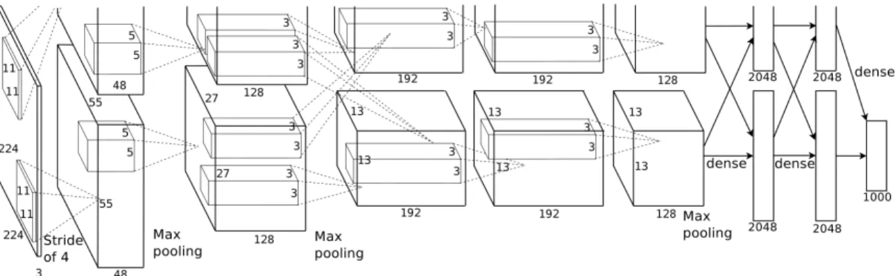 Figure 1.1 – The AlexNet architecture from (Krizhevsky et al., 2012).