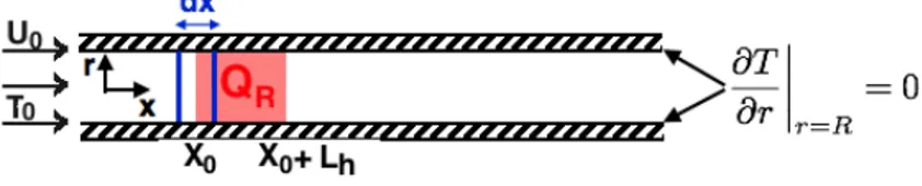 Figure 9: Simplified domain: Cylindrical duct with adiabatic walls.