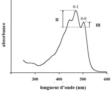 Figure 1.11: Spectre UV-Vis de la bixine dans le chloroforme [97]  