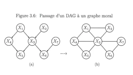 Figure 3.6:  Passage  d 'un  DAG  à  un  graphe moral 