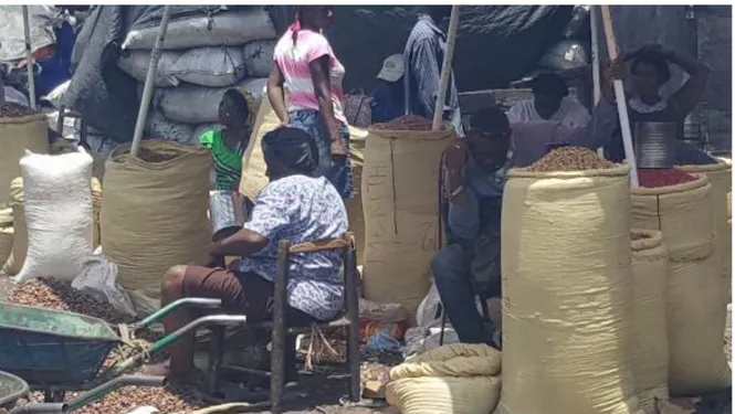 Figure 5 : Vente d'arachides à la marmite au marché à Port-au-Prince 