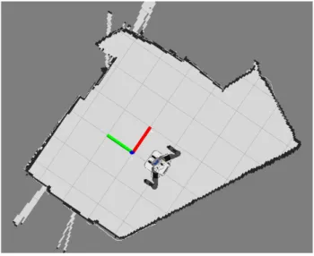 Figure 2.2 – Exemple de carte pour la navigation 2-D et la localisation du robot.