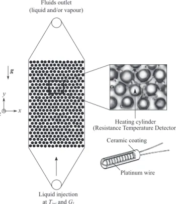 Fig. 1. Sketch of the experimental test section: a ‘‘two-dimensional” model porous medium