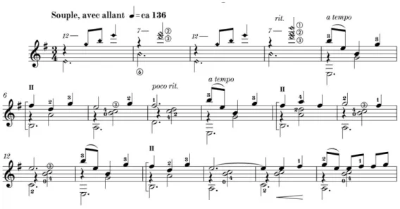 Figure 3. Excerpts from the piece “Valse diaphane” by Thierry Tisserand (DZ 1707). 