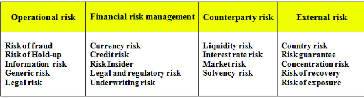 Table 1: Different types of studied risks 