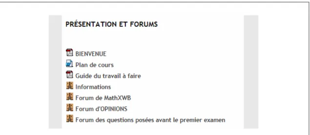 Figure  5 :  Premier  module  du  cours  Probabilités  et  statistique sur  la  plate-forme  Moodle 
