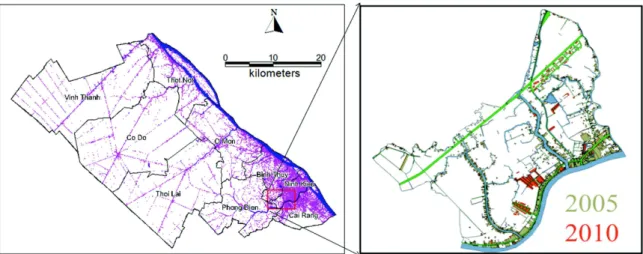 Figure 5 shows the dataset. The picture displaying vector data merges shape- shape-files of roads, rivers and buildings.