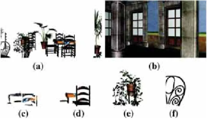 Fig. 2 An example of a reference view rendered into a background image and a foreground image