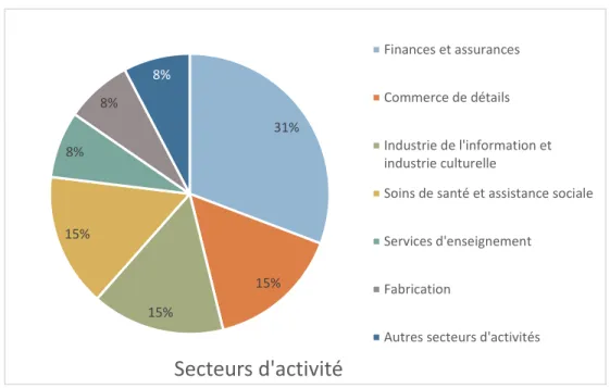 Figure 2.  Distribution  des  secteurs  d’activités  des  équipes  dirigeantes  abordées