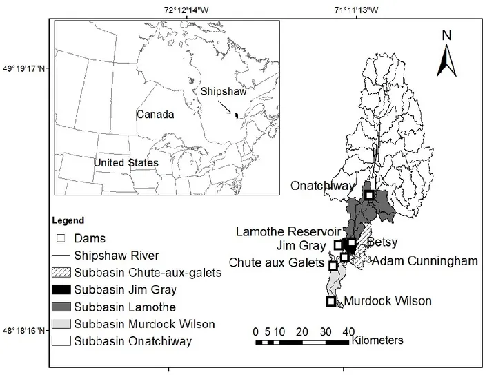 Figure 4: Localisation of the Shipshaw River catchment 