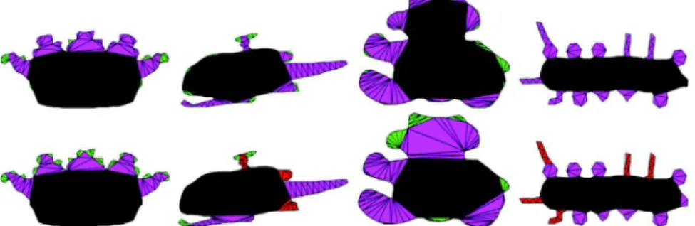 Fig. 7. Left: Two user annotations on a deer shape that include small “random” mistakes of type (a)
