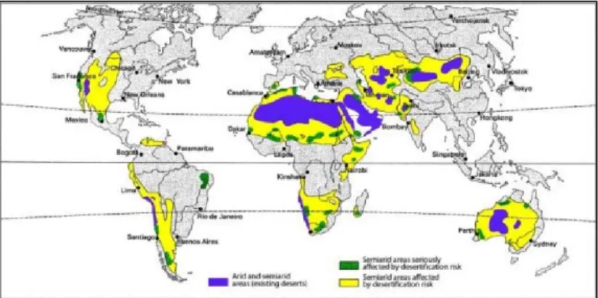 Figura 4 - Localização das regiões áridas e semiáridas no mundo 