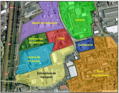 Figure 8 : Plan de situation du site STCM de Toulouse et des infrastructures situées à proximité
