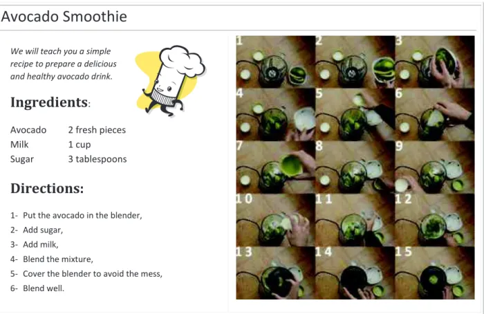 Figure 11 shows an example of the application of our main approach 2 : making a recording of the preparation of a  specific recipe can be a way to check if the operator followed the guide (the textual procedure) or no