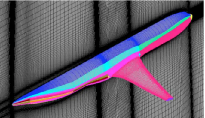 Fig. 6 Computational domain mesh of the XRF-1 model