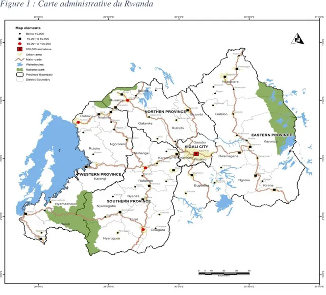 Figure 1 : Carte administrative du Rwanda