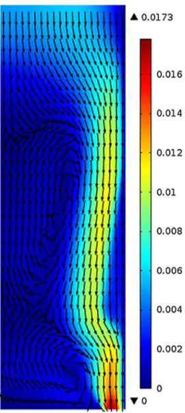 Figure 17. Velocity ﬁeld WITH Buoyancy force.