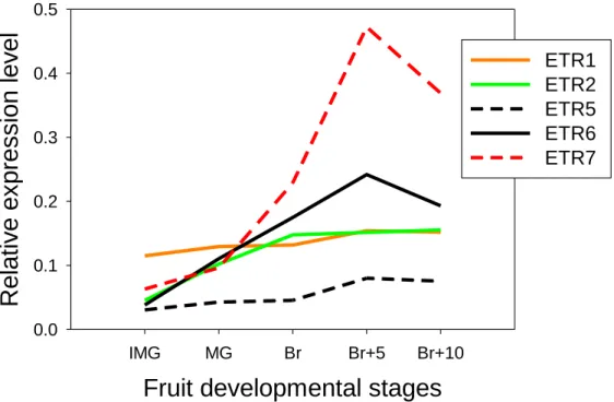 Figure  S2.  Expression  data  of  ETR1,  ETR2,  ETR5,  ETR6,  ETR7  during  fruit  ripening  extracted  using  TomExpress  platform