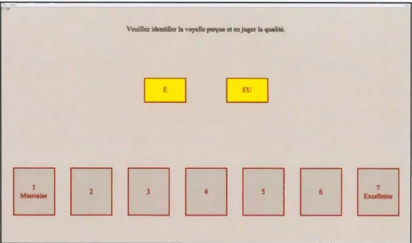 Figure 2.2  Aperçu de  l' affichage du  test de perception 