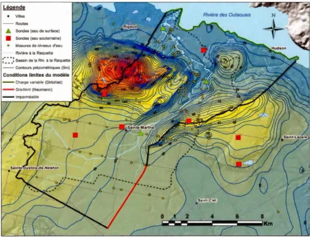 Figure 3.2: Conditions limites du  modèle Mike SHE 