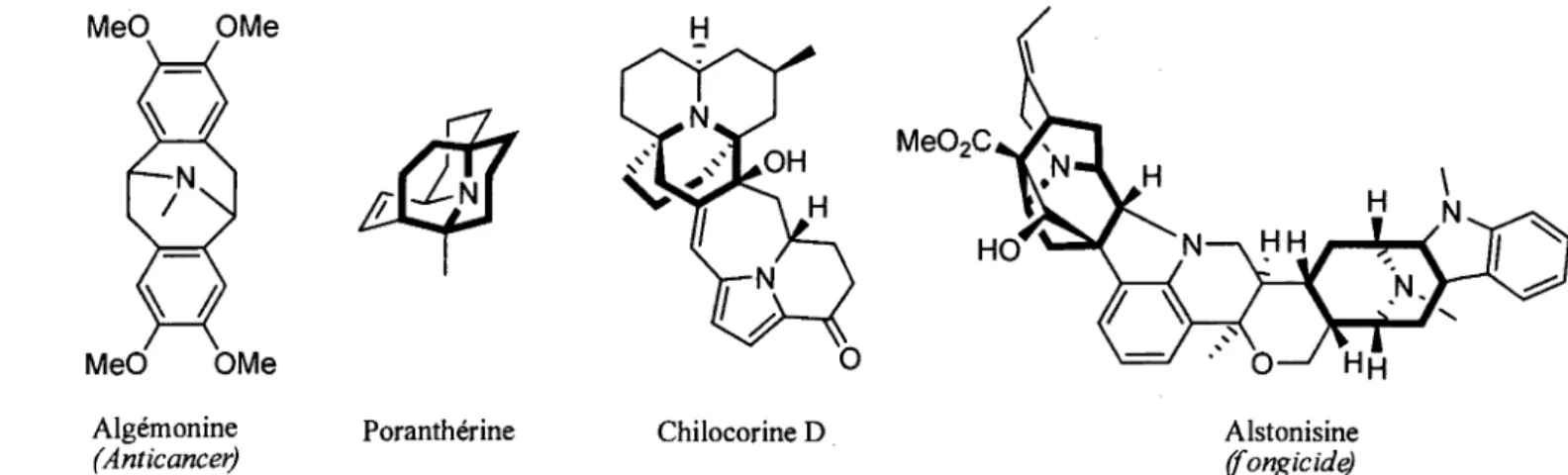 Figure 2.1 Substances naturelles possedant un systeme ponte. 