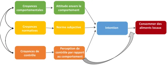 Figure 3 Modèle de la Théorie du comportement planifié 
