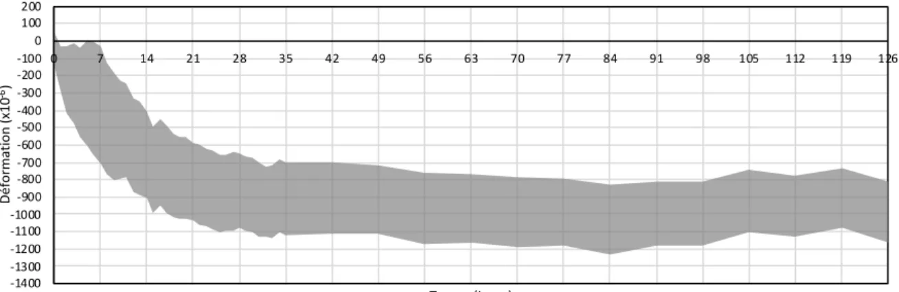 Figure 4.13 : Graphique de la zone limite pour les 126 jours de mesure 