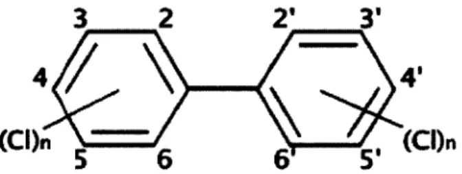 Figure 3  : Structure chimique des BPC (http://www.eoearth.org/article/PCBs)