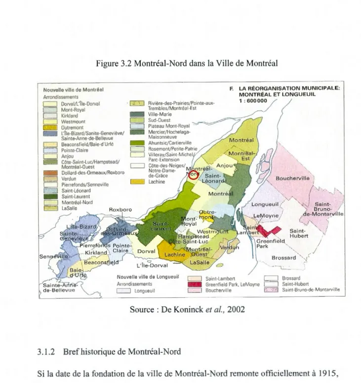 Figure 3.2  Montréal-Nord dans  la  Ville de Montréal 
