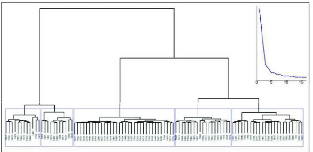 Figure 5:  Hierarchical  clustering on  data computed  with  the  full  collection  of docu- docu-ments