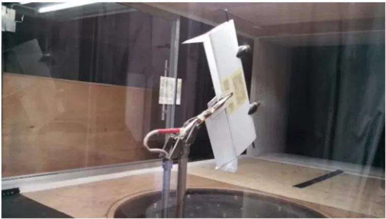 Fig. 1. MAVion under wind tunnel testing.