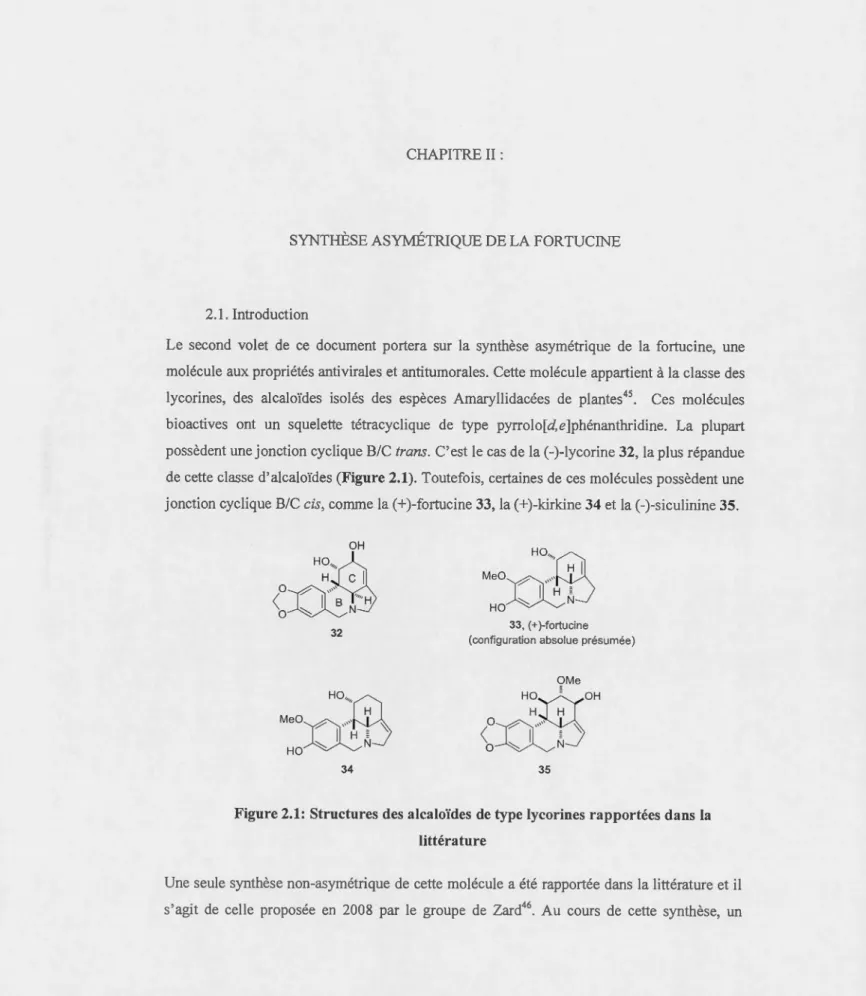 Figure 2.1:  Structures des  alcaloïdes  de type  lycorines  rapportées dans  la  littérature 