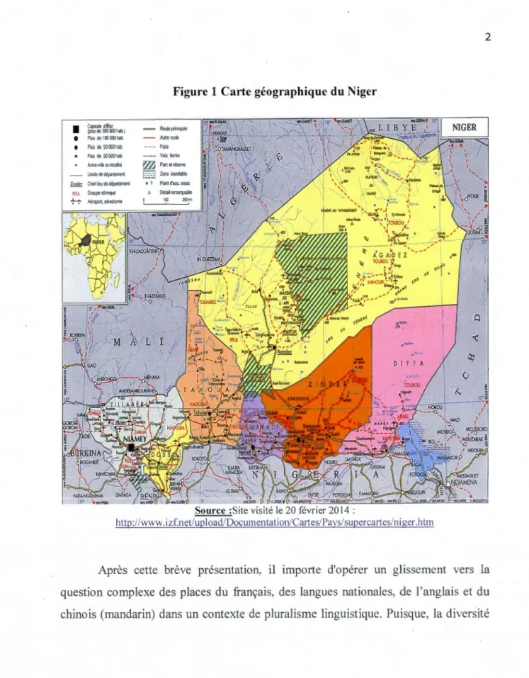 Figure 1 Carte géographique du Niger . 