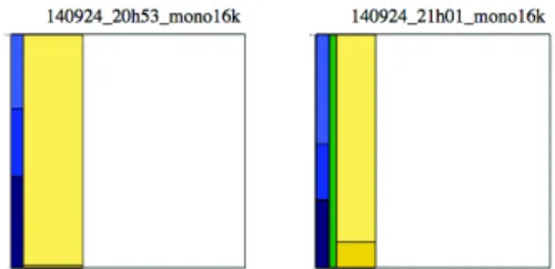 Figure 5. Zoom on Samocharts of two recordings of the CIESS project.