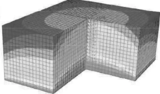 Fig.  5  depicts  the  thermal  field  inside  of  the  silicone  block.  The  thermal  field  is  computed  using 