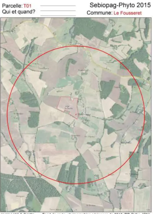 Figure 4 : Extrait d’une page d’atlas cartographique réalisé sous SIG avec en fond de carte la photo aérienne la plus récente sur les  Coteaux et le plan IGN simplifié pour repérer les lieux dits et accès