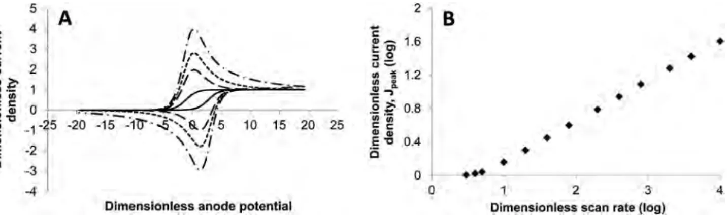 Fig. 4 Thin layer hypothesis: dimensionless concentration pro ﬁles of the oxidized species (½Ox) in the diﬀusion layer (0 < d < 1) at potentials ( ¯ E) of