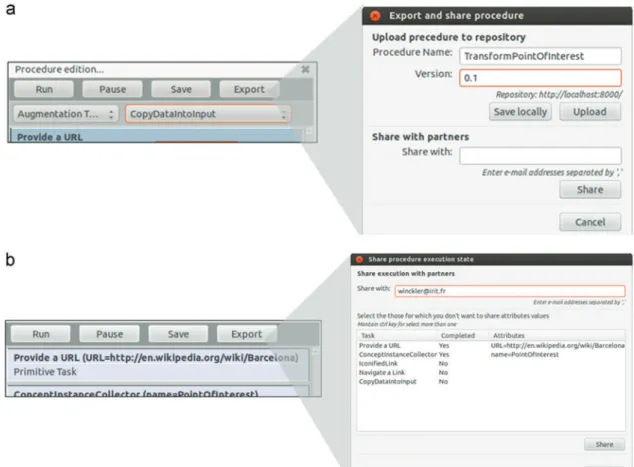 Fig. 14. Main menu and procedure manage window.