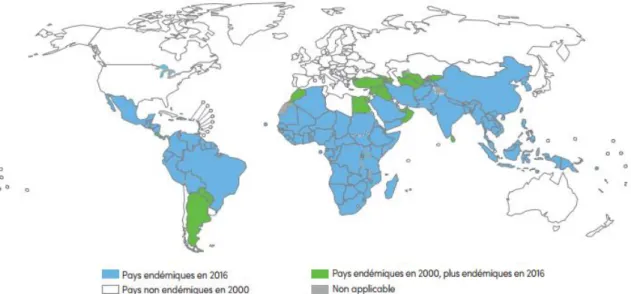 Figure 4 : La malaria autour du monde. 
