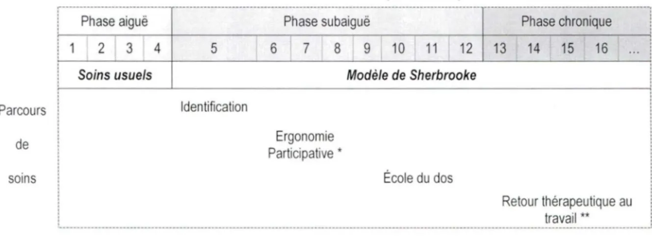 Figure 1 : Interventions successives du  modèle de Sherbrooke 